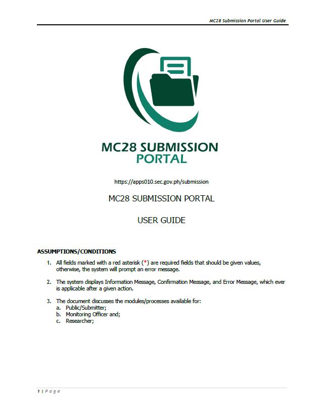 SEC Notice on MC 28 Submission Portal Grant Thornton