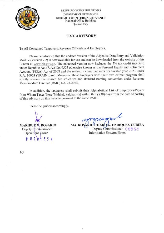 Extension Of Deadline For The Submission Of Alphalist Of Employees ...