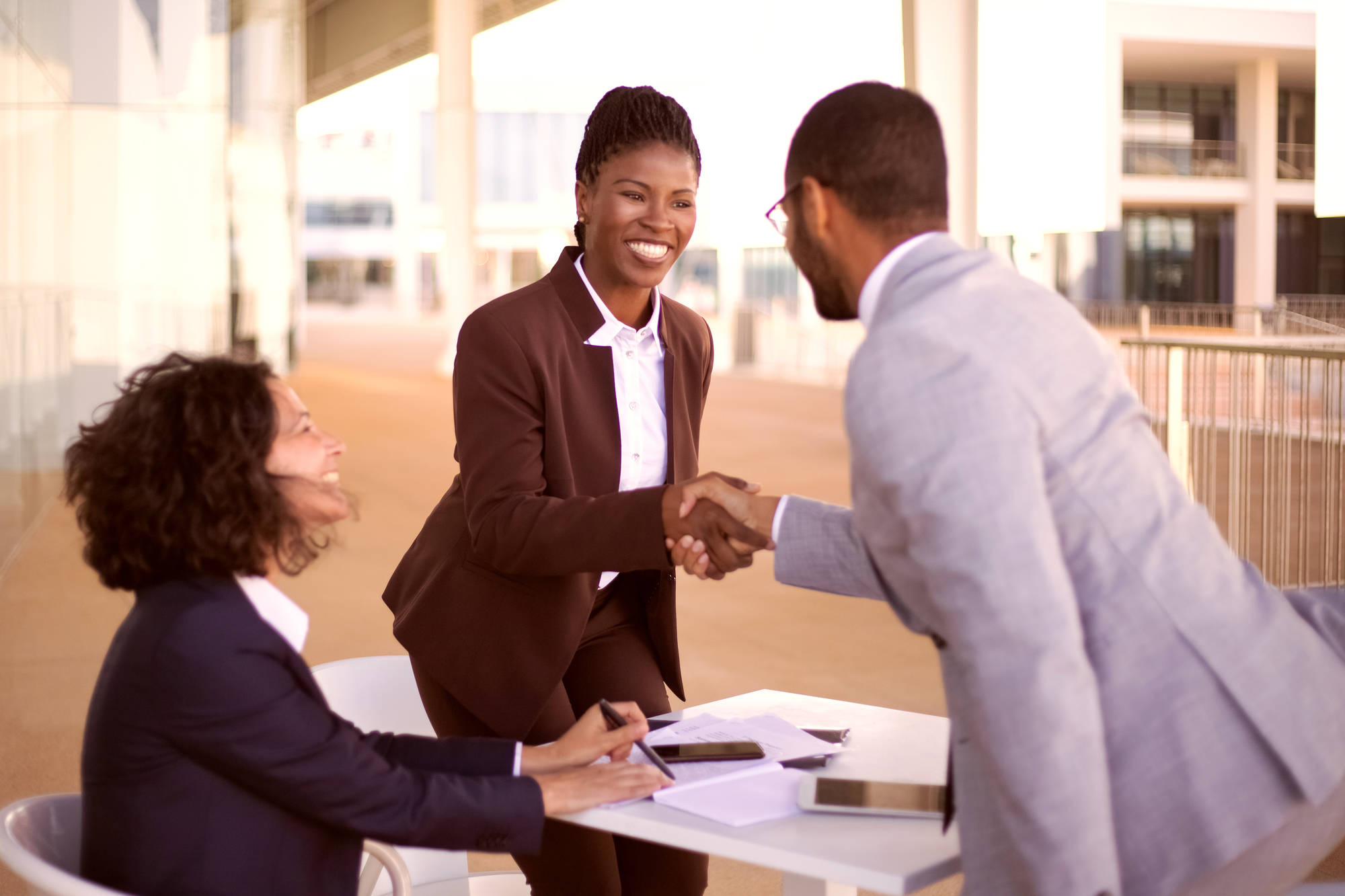 Public liability. Persuading people. Agent Greeting skill. Negotiations and advocating for yourself?. Happy businessmen Shaking hands on a meeting in the Office..