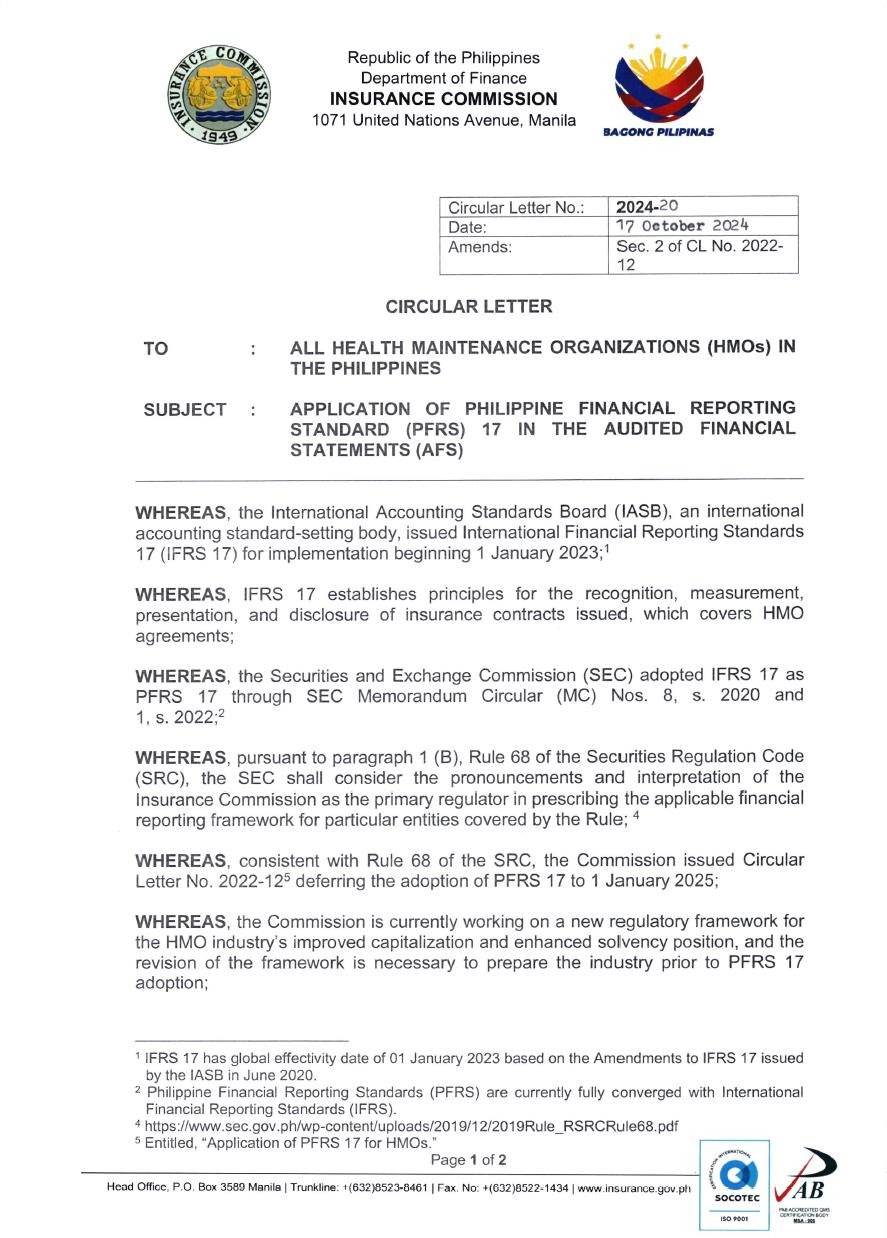 IC Circular Letter No. 2024-20