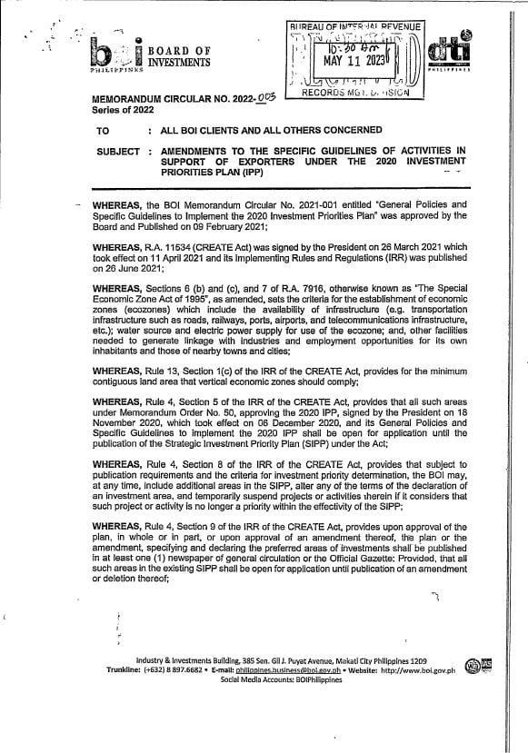 Clarifications on the entitlement of economic zone developers and ...